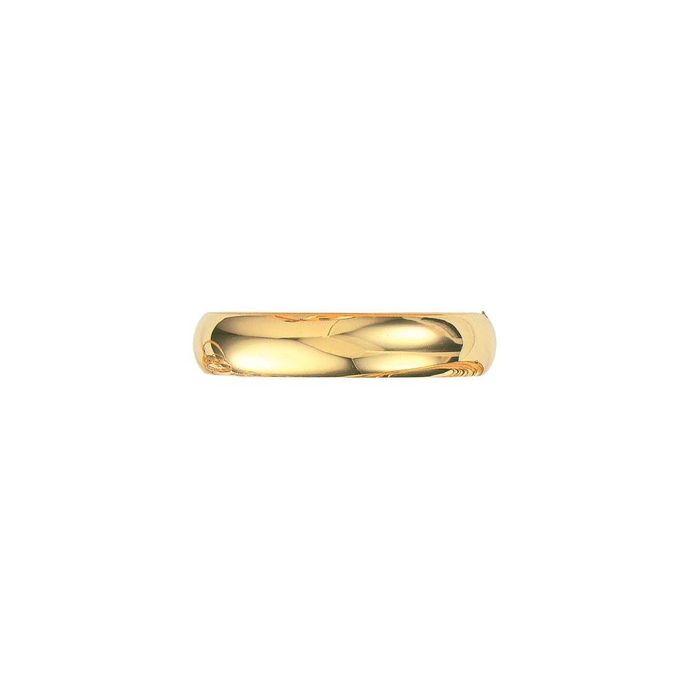 14K Gold 13.5mm Polished Bangle Bracelet for Women - Elegant Solid Gold Cuff Bangle for Everyday Wear, Special Occasions & Gift Giving