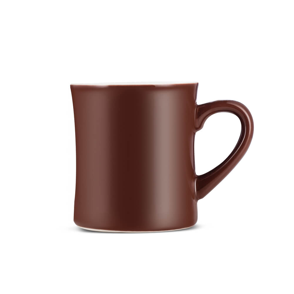 Premium Brown Porcelain Diner Mug for Espresso - 10oz (305ml) Coffee Cup - Perfect for Home, Office & Cafe Use