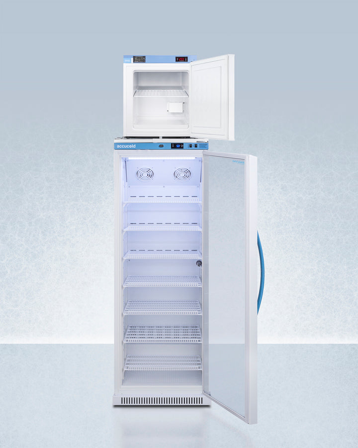 Accucold 24-Inch Wide All Refrigerator & Freezer Combo - ARG12PV FS24LSTACKMED2 | Perfect for Home, Office, or Commercial Kitchen Use