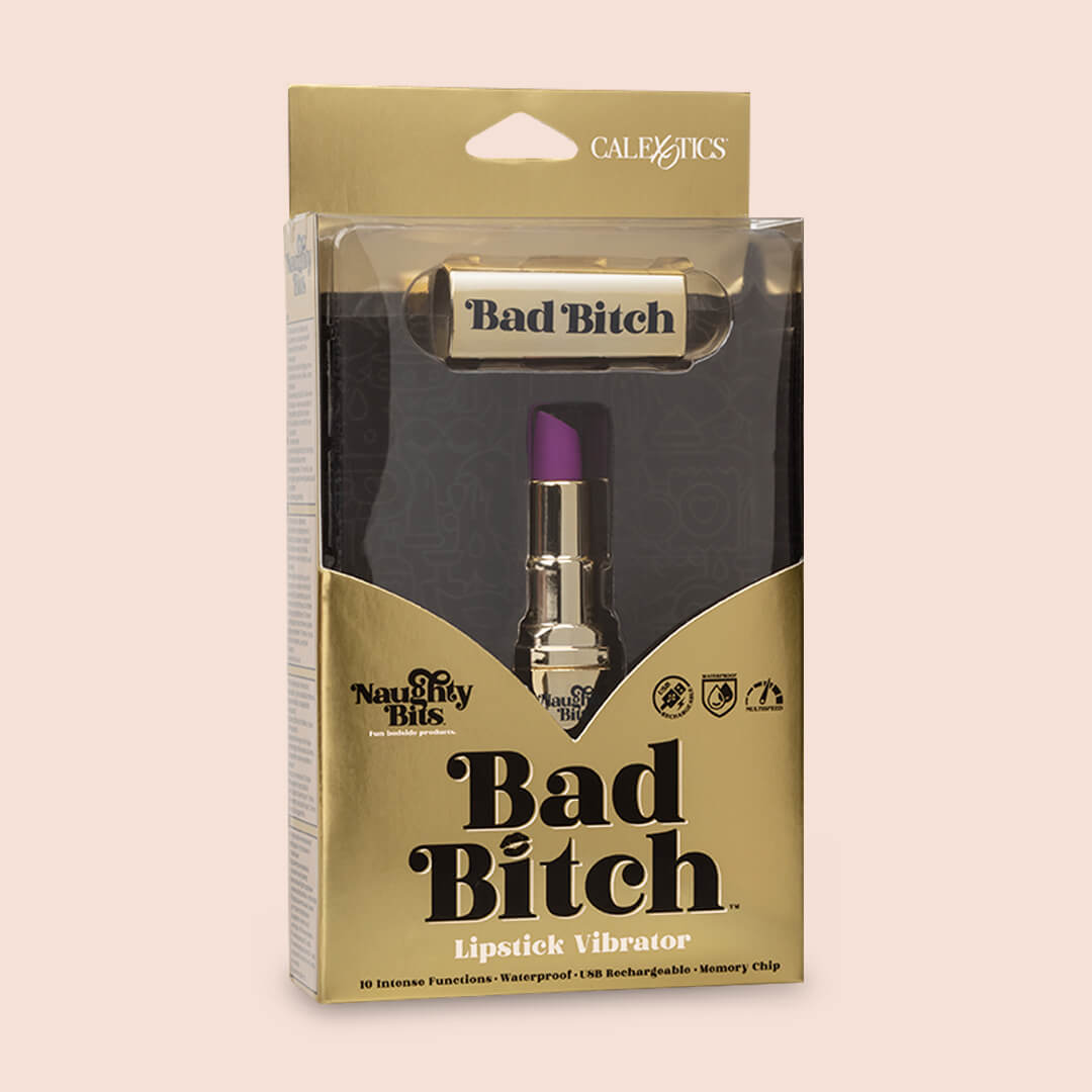 Naughty Bits™ Bad Bitch™ Lipstick Vibrator - Discreet Bullet Vibrator for Women, Powerful Mini Vibrating Massager for Clitoral Stimulation & G-Spot Play - Perfect for Travel, Date Night & Solo Pleasure
