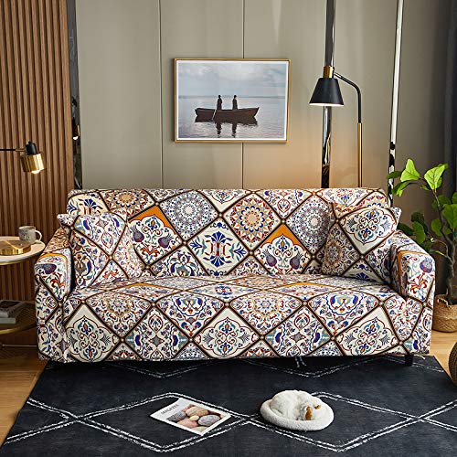 Stretch Printed Sofa Cover - Soft Patterned Slipcover for Armchairs & Couches (MLG Design) | Perfect for Living Room Decor & Furniture Protection