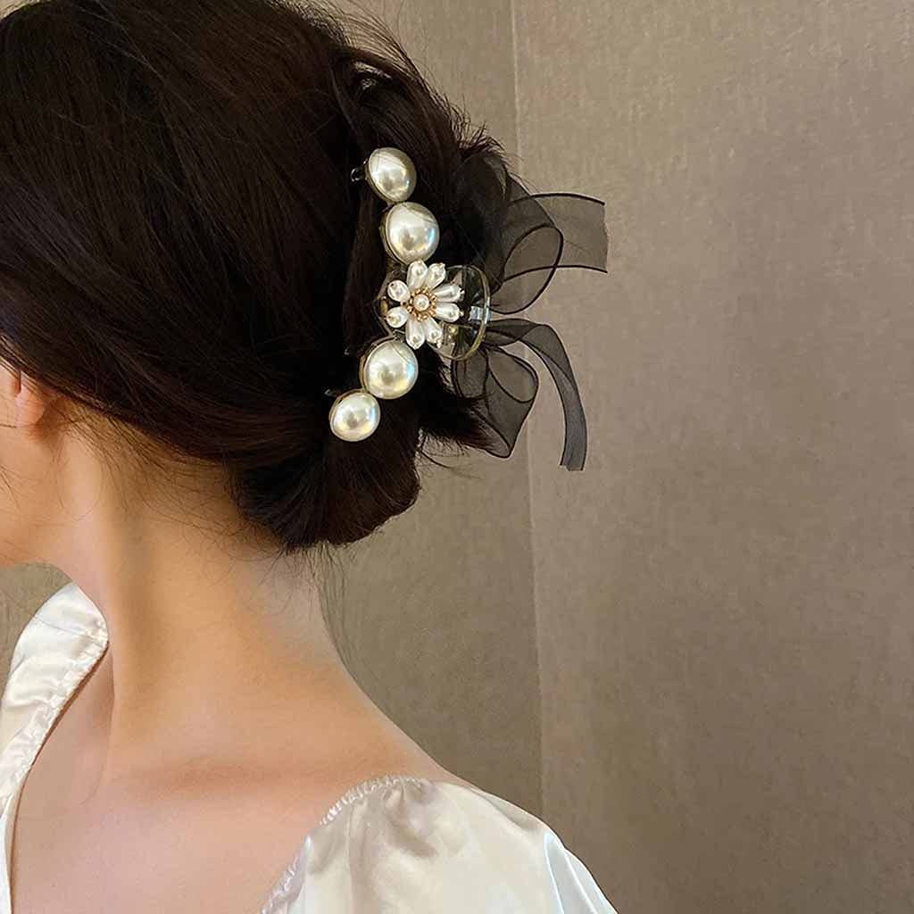 Vintage Pearl Hair Claw for Women - Wedding & Party Hair Accessories