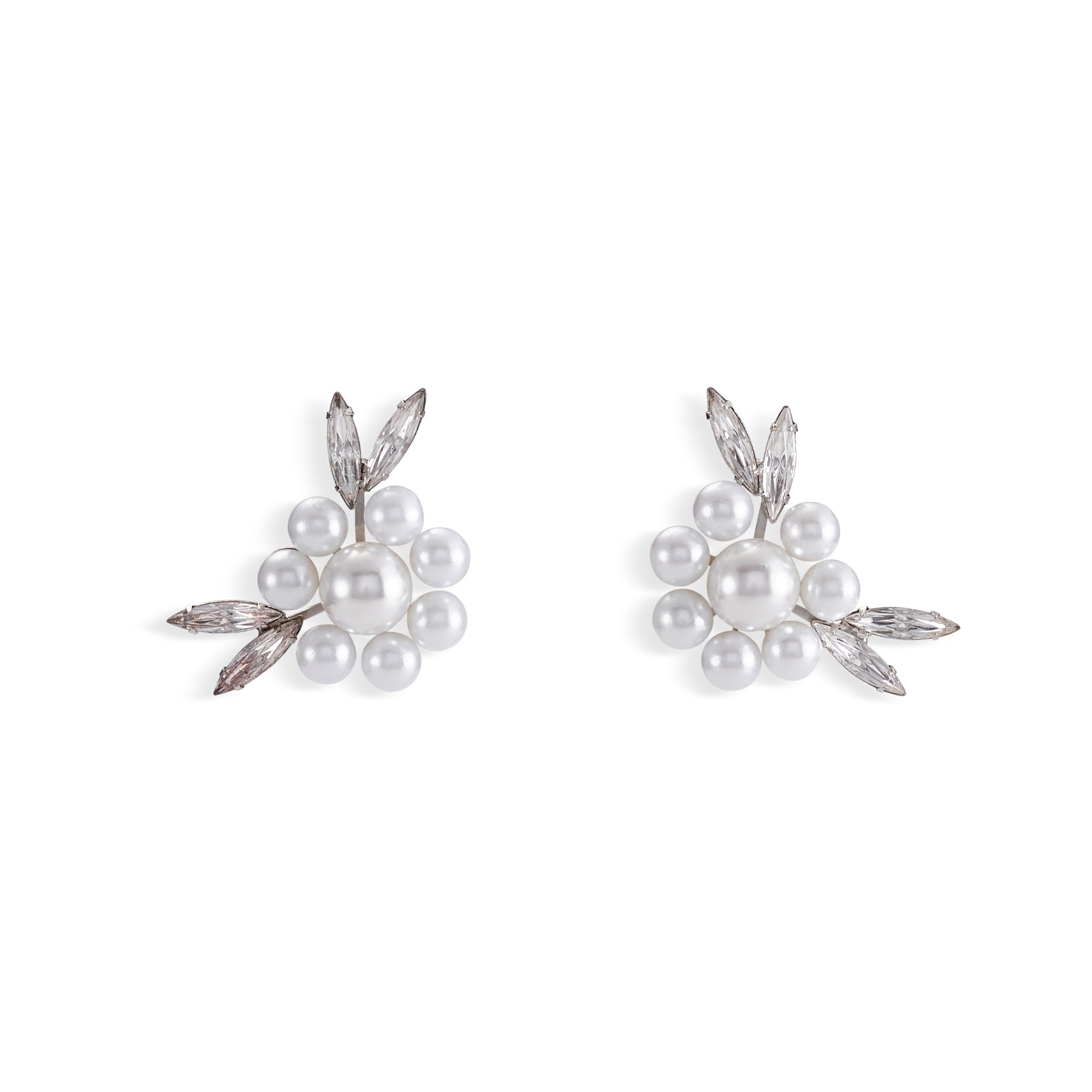 Hannah Floral Pearl and Crystal Earrings for Women - Elegant Dangle Drop Earrings for Wedding, Party & Special Occasions