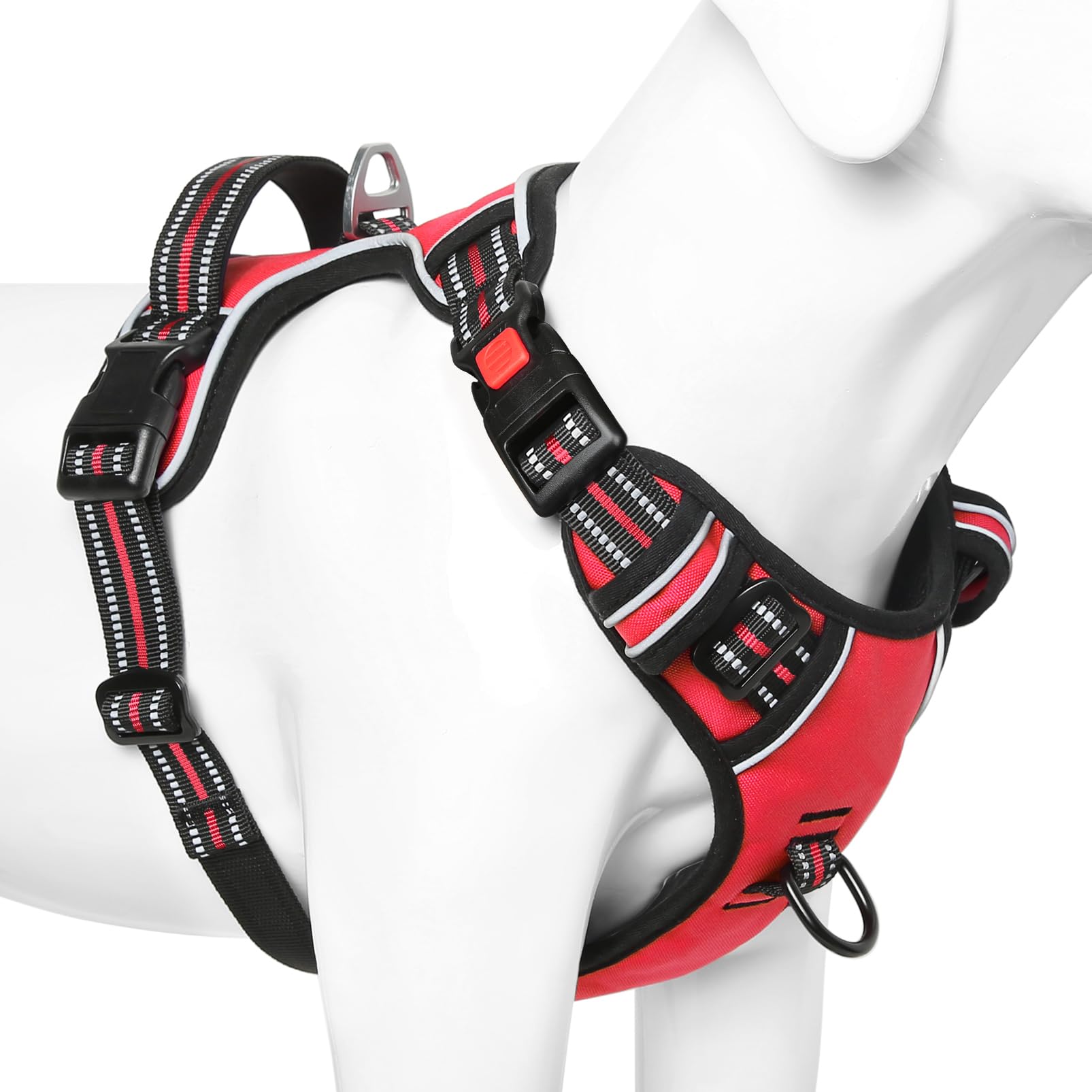 **Timos No-Pull Dog Harness with 3 Snap Buckles & 2 Leash Clips - Adjustable Soft Padded Reflective Oxford Vest for Small, Medium, Large & X-Large Dogs - Easy On/Off Design, No Choking - Perfect for Walking, Running & Outdoor Adventures**