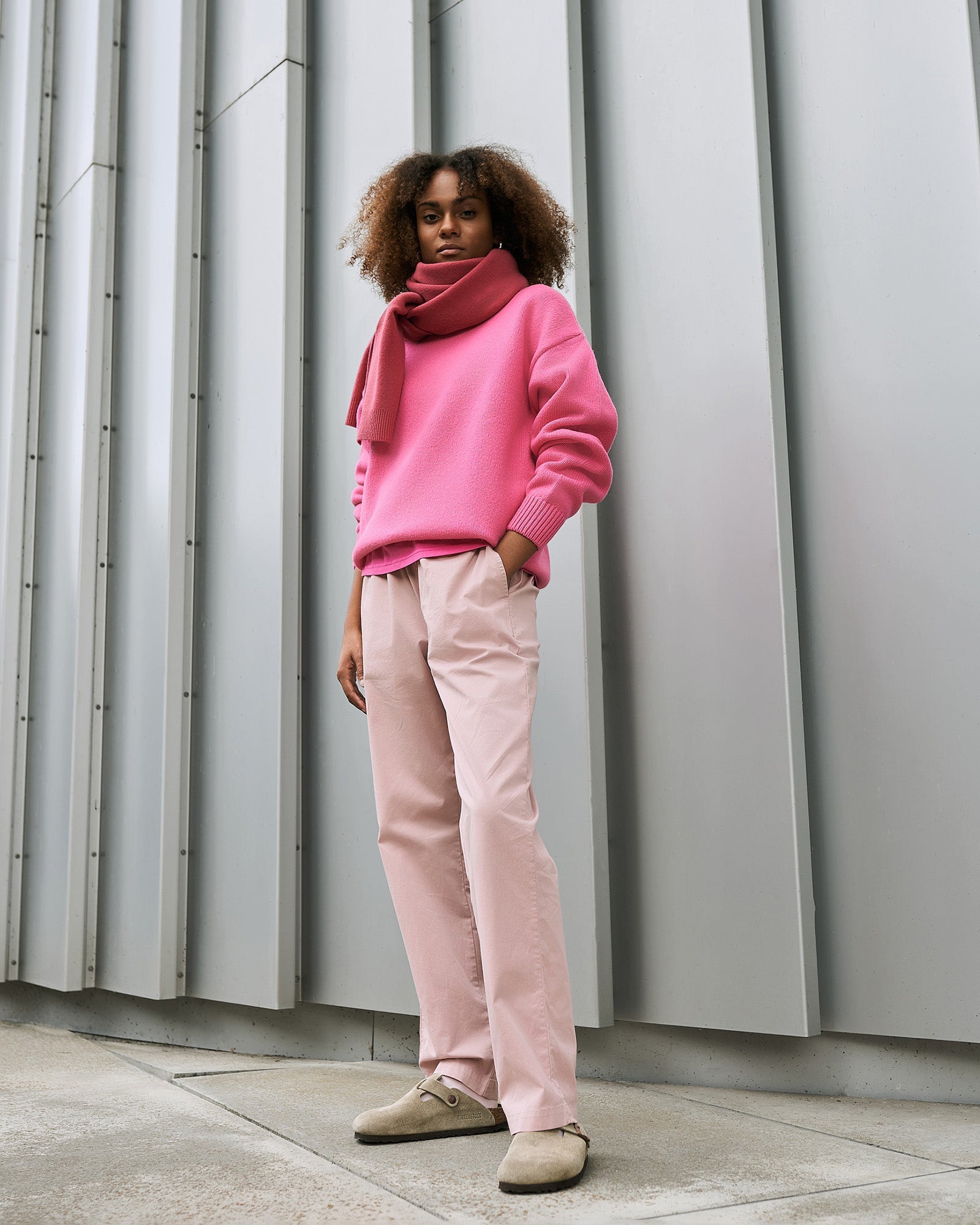 Organic Twill Pants for Women - Comfortable High Waisted Casual Trousers in Optical White - Perfect for Work, Office & Everyday Wear