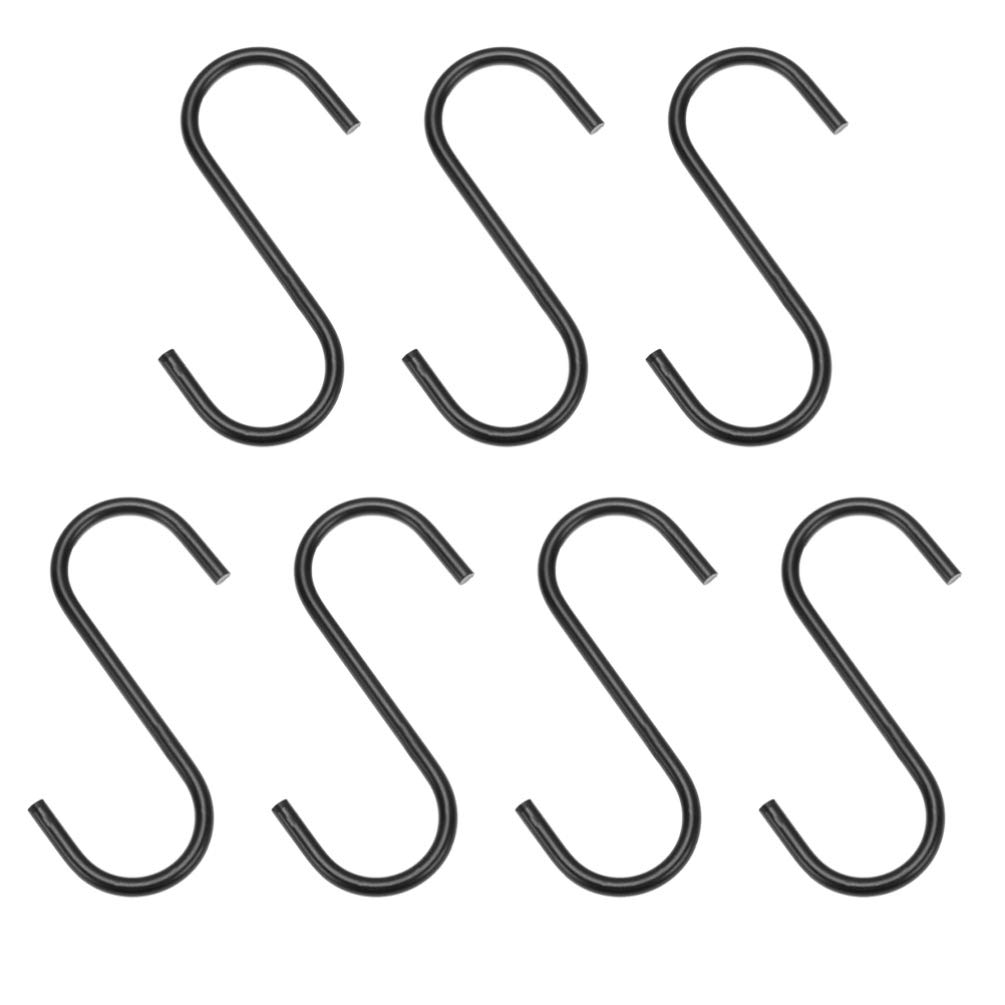 7-Piece Heavy Duty Metal S-Shaped Clothes Hooks for Hanging Clothes, Hangers & Display - Ideal for Closet, Retail Stores & Home Organization