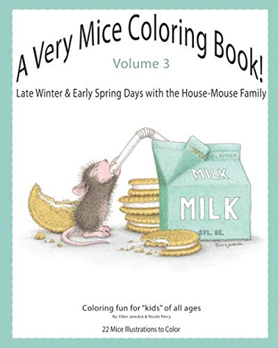 House-Mouse Family Coloring Book: Late Winter & Early Spring Scenes - Relaxing Activity for Adults & Kids, Stress Relief & Creativity