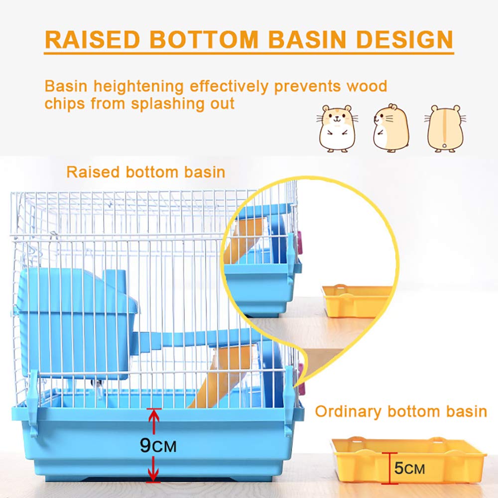Large Hamster Cage - Spacious Villa Habitat for Golden Hamsters, Dwarf Hamsters & Squirrels | 47-Inch Multi-Level Cage with Flying Saucer & Accessories | Perfect for Breeding, Play & Exercise (White)