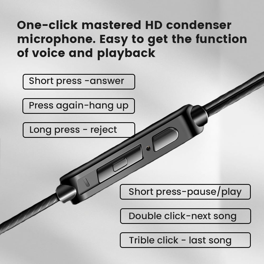 QKZ AK6 Gaming Earbuds with Microphone - 3.5mm HiFi In-Ear Headphones for Running, Sports & Music - Noise Isolating Wired Earphones with Mic (Black) - Perfect for Gaming, Workouts & Commuting