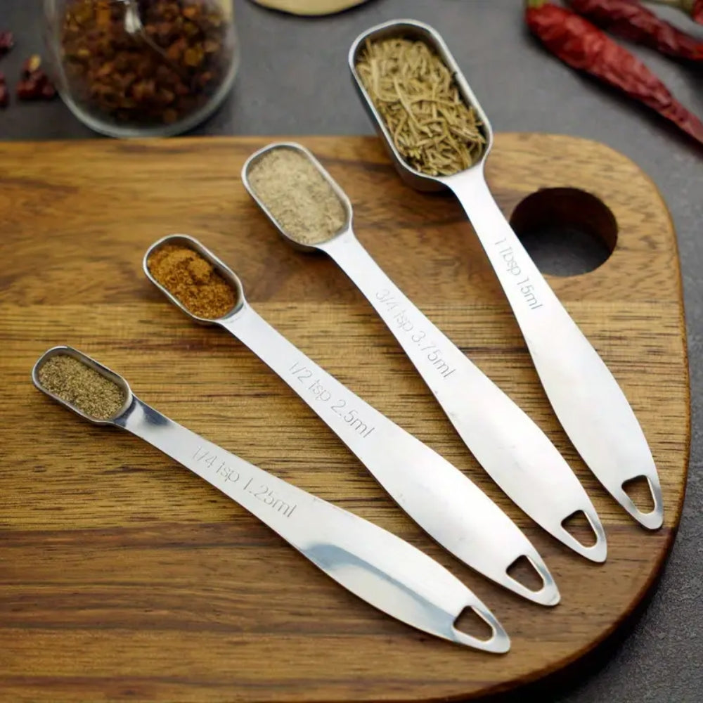 Premium Cuisinox 6-Piece Stainless Steel Measuring Spoon Set - Accurate Measuring for Baking, Cooking & Coffee - Perfect Kitchen Gift for Home Chefs & Bakers