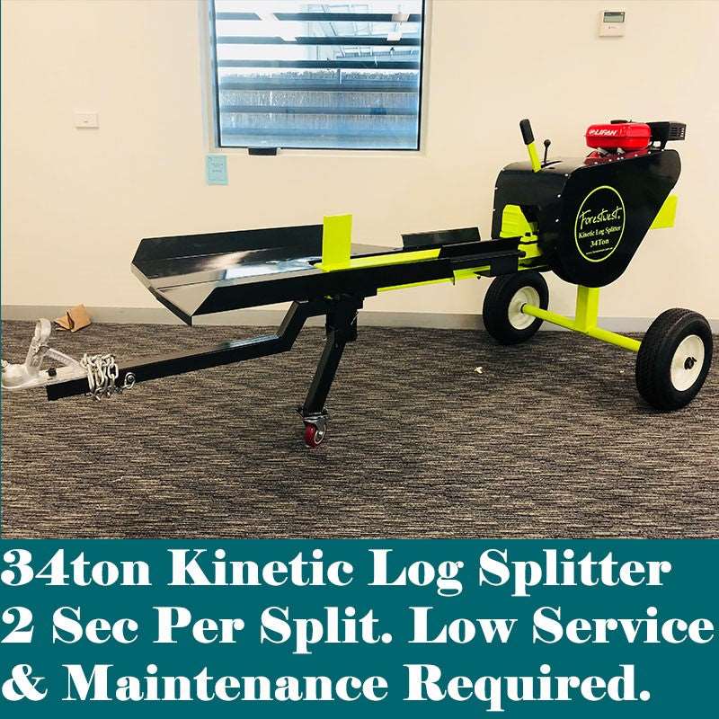 Forestwest 34 Ton Kinetic Log Splitter - 6.5HP Gas Powered Log Splitter BM11038 for Firewood Processing, Landscaping & Home Heating Use