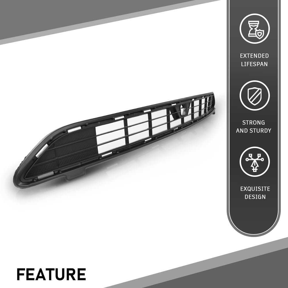 G-PLUS Front Bumper Center Grille with Camera Option for 2016-2018 Toyota RAV4 XLE LE | TO1036177 Replacement Part | Perfect for Off-Roading & Daily Commuting