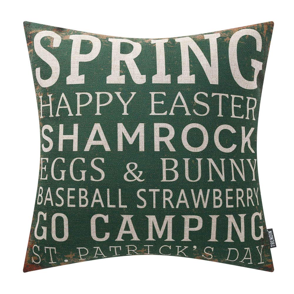 Rusted Spring Pillow Cover 18x18 Inch - Cotton Linen Decorative Throw Pillow Case for Sofa, Bed & Home Decor (PL420TR) - Farmhouse & Bohemian Style Accent Cushion
