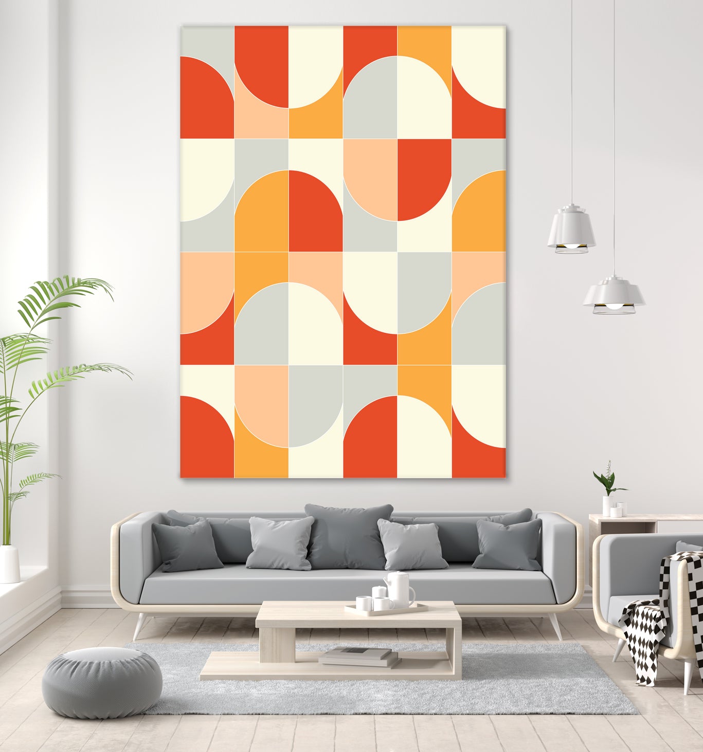 Bold Geo Tiles 02 - Modern Geometric Pattern Peel and Stick Wall Decals | Perfect for Nursery, Bedroom & Home Office Decor | Easy to Apply & Remove Wall Stickers