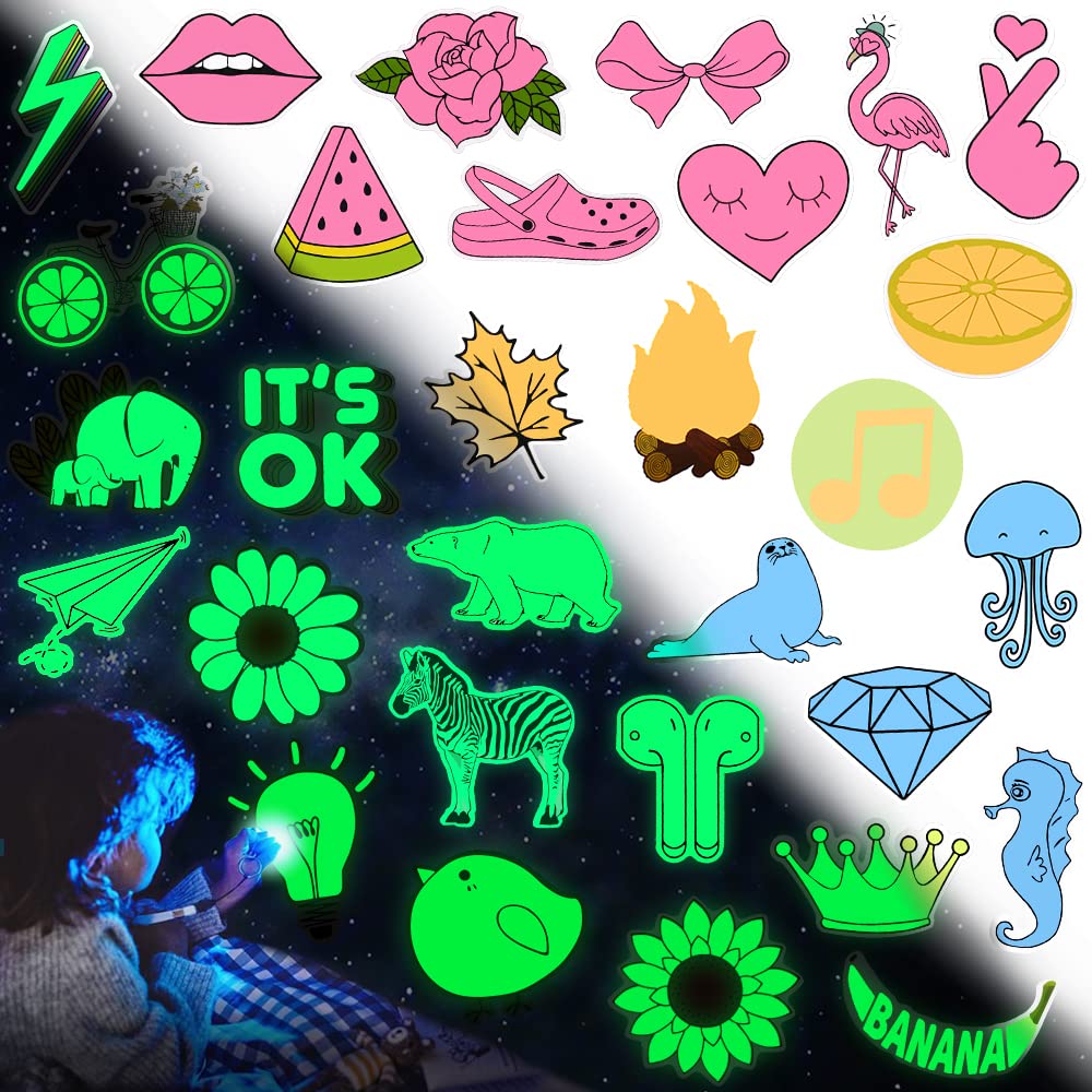 Glow in The Dark Wall Stickers for Kids - 30Pcs Self-Adhesive Star & Moon Decals for Bedroom Decor, Night Light Nursery Stickers - Perfect for Stocking Stuffers & Party Favors | Easy to Apply & Remove