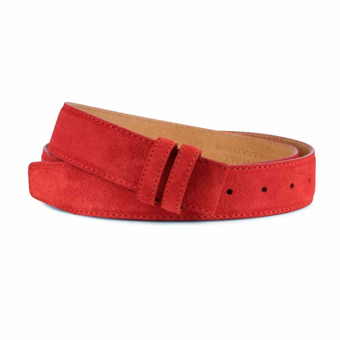 Premium Genuine Red Suede Belt Strap Replacement for Montblanc Belts - 35mm Width Unisex Leather Accessory for Men & Women | Office, Business, Formal & Casual Wear
