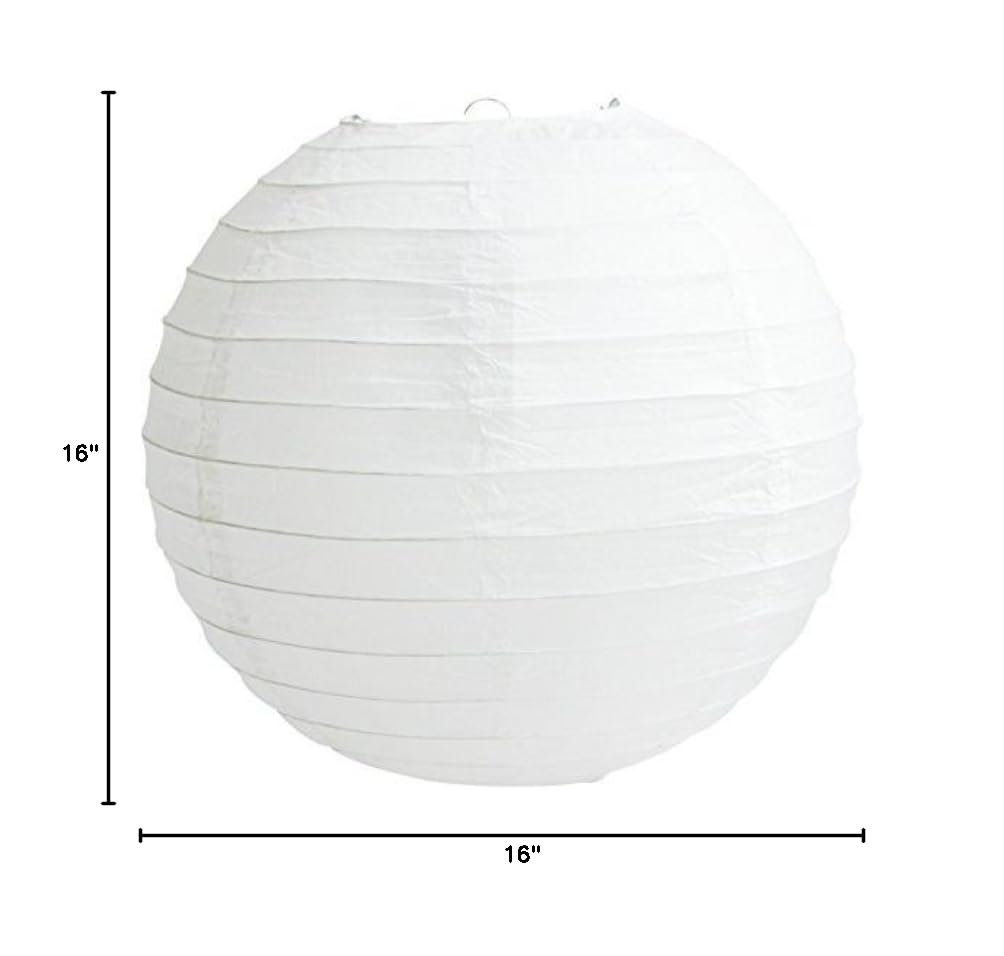 White Honeycomb Tissue Paper Lanterns - 16 Inch (40CM) Party Decorations for Weddings, Birthdays & Events - Elegant Ceiling & Tabletop Decor