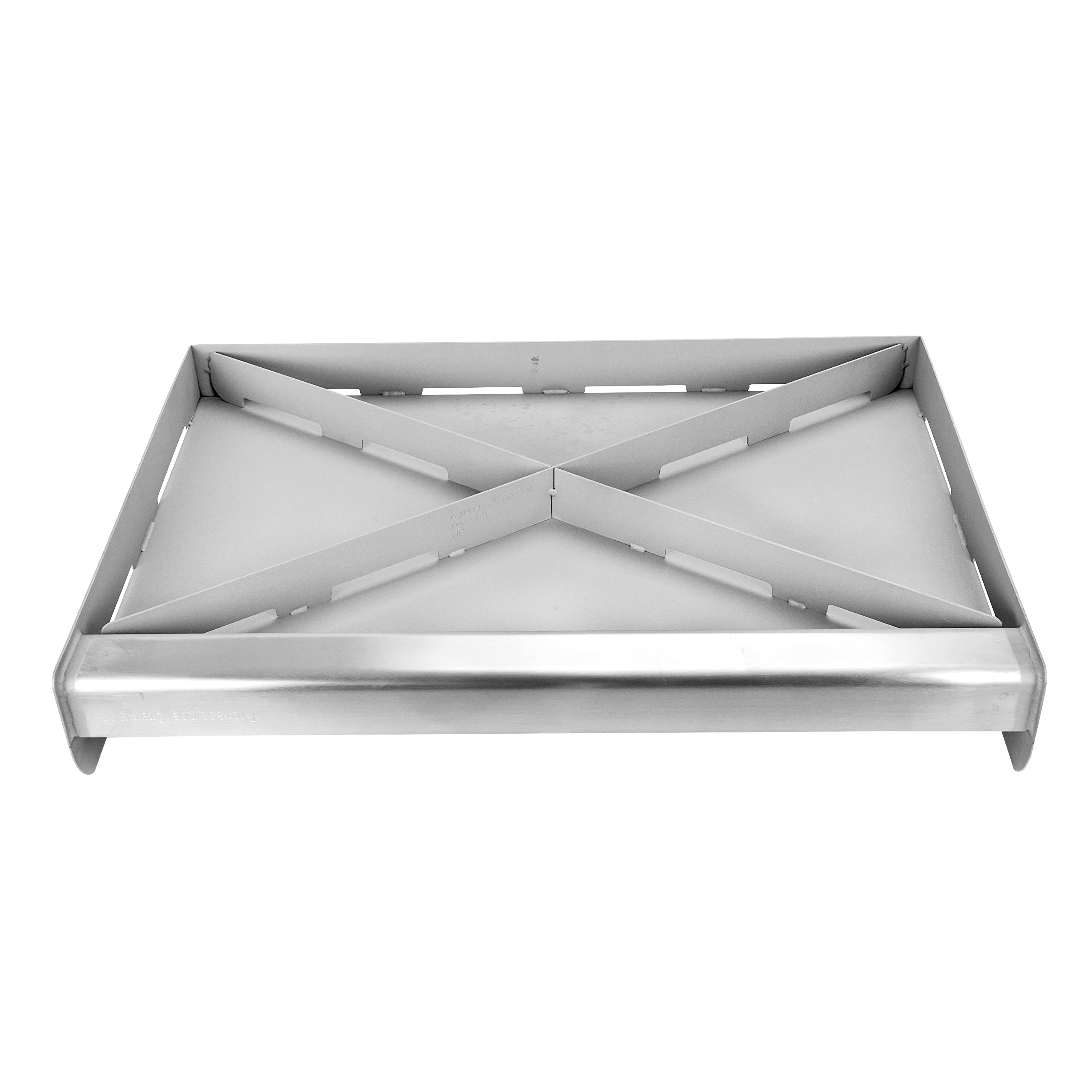 Premium 100% Stainless Steel Griddle with Even Heat Distribution - Removable Handles & Cross Bracing - Perfect for Outdoor Cooking, Camping, BBQ Grilling & Tailgate Parties