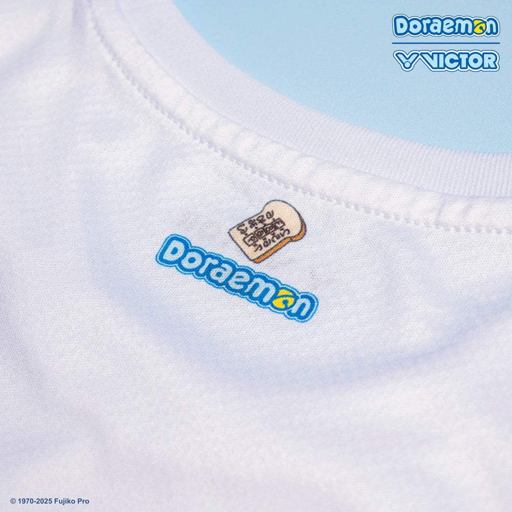 Victor X Doraemon Unisex T-Shirt 501DRM - Anime Graphic Tee for Men & Women [White] | Casual Wear, Cosplay, Gift for Anime Fans