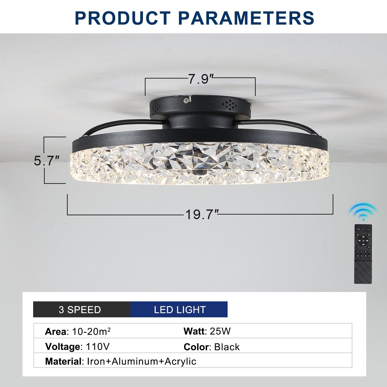 Dimmable LED Ceiling Fan with Light - Modern Energy Efficient Ceiling Fan for Living Room, Bedroom, and Office