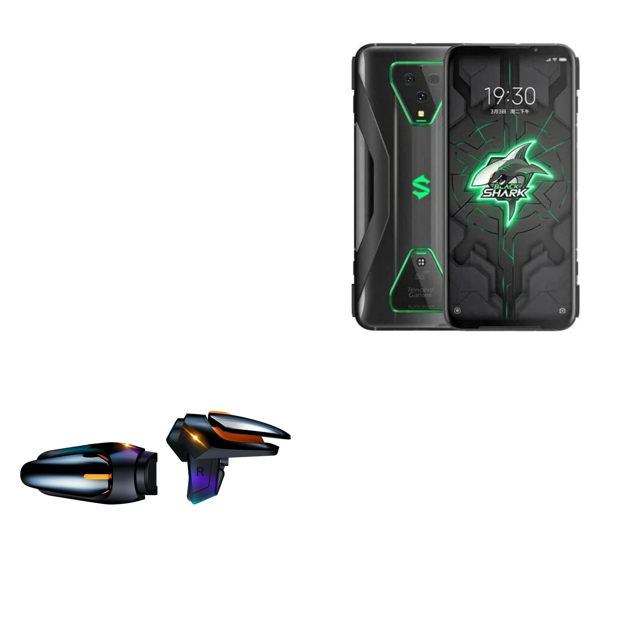 BoxWave Gaming Gear for Xiaomi Black Shark 4 - Touchscreen QuickTrigger Auto, Trigger Buttons with Autofire for Mobile FPS Games - Jet Black - Perfect for PUBG, Call of Duty Mobile & Fortnite Gaming Accessories