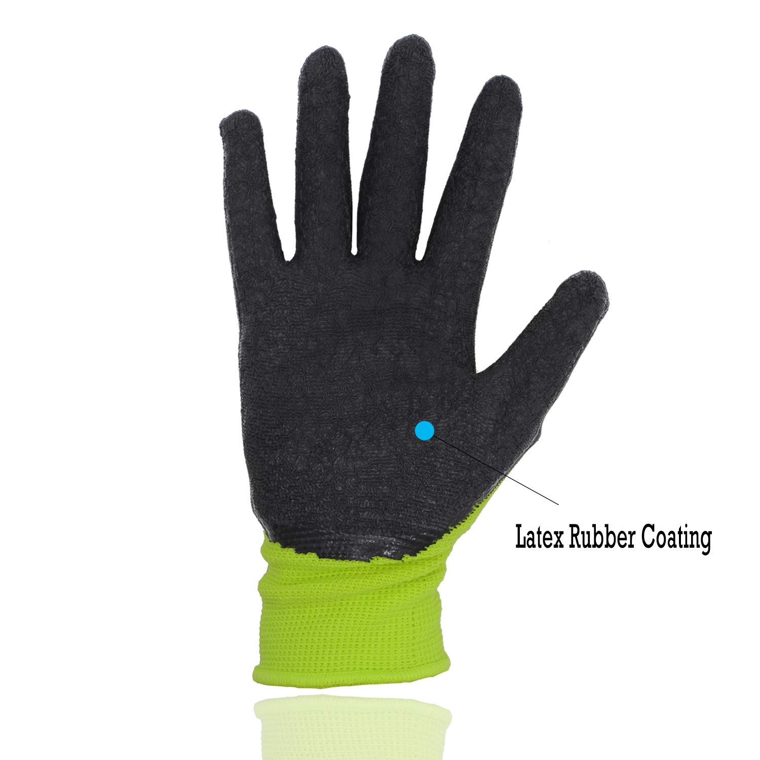 Kids Gardening Gloves 3-12 Years - 3 Pairs Rubber Work Gloves for Outdoor Play & Planting
