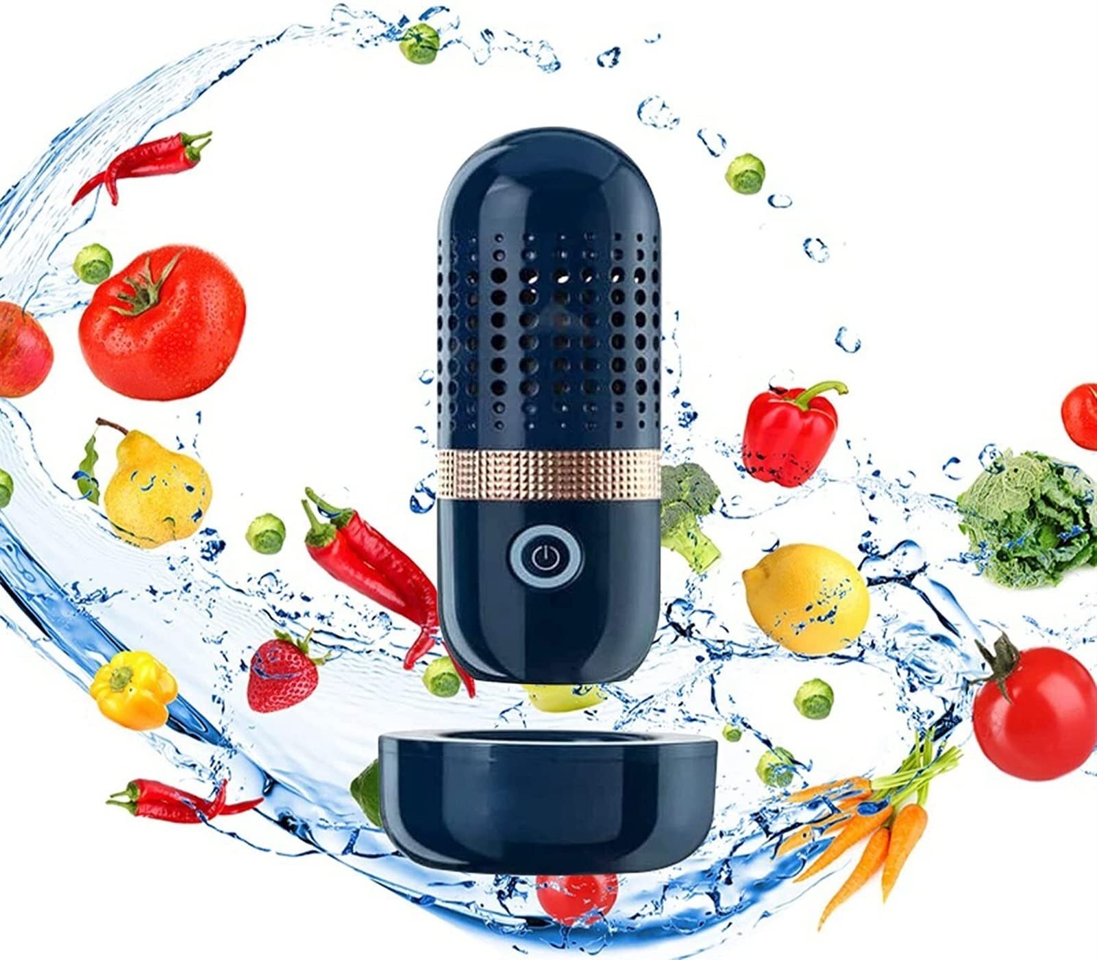 WEPL Portable Vegetable and Fruit Washing Machine - 4400mAh USB Rechargeable Capsule-Shaped Cleaner for Fresh Produce | Perfect for Kitchen, Camping & Travel