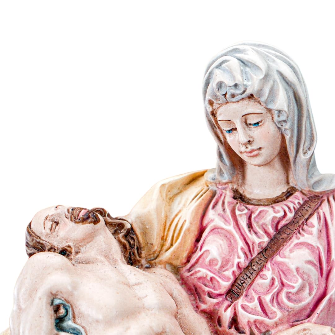 Hand Painted La Pieta Collection - 11 Inch Religious Statue for Home Decor, Church Altar & Prayer Spaces