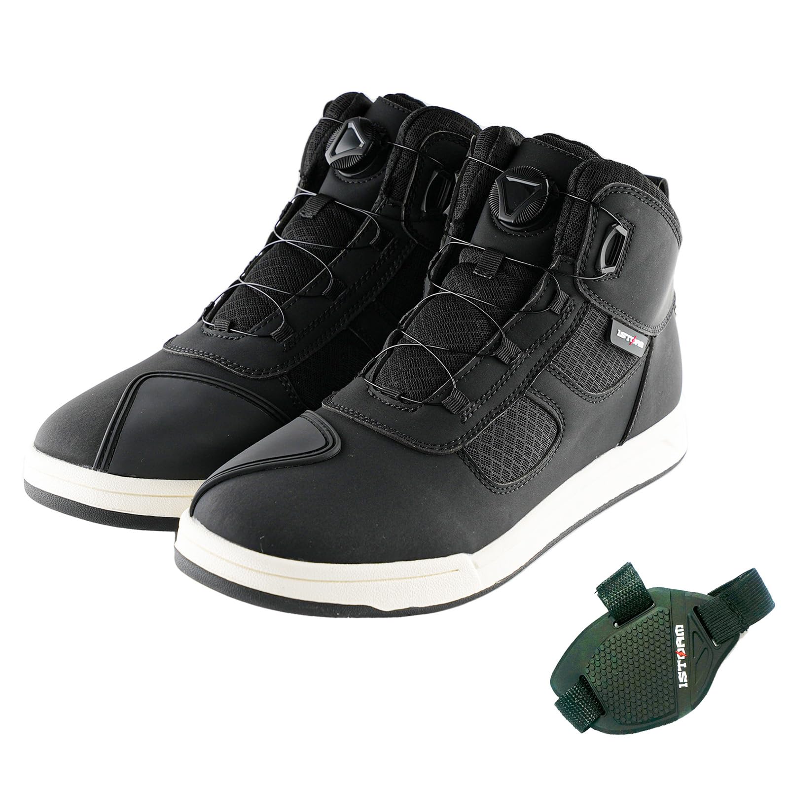 1Storm Men's Motorcycle Boots - Black Rider Racing Boots for Hiking, Trekking & Outdoor Adventures | Durable & Comfortable for Long Rides & Off-Road Excursions
