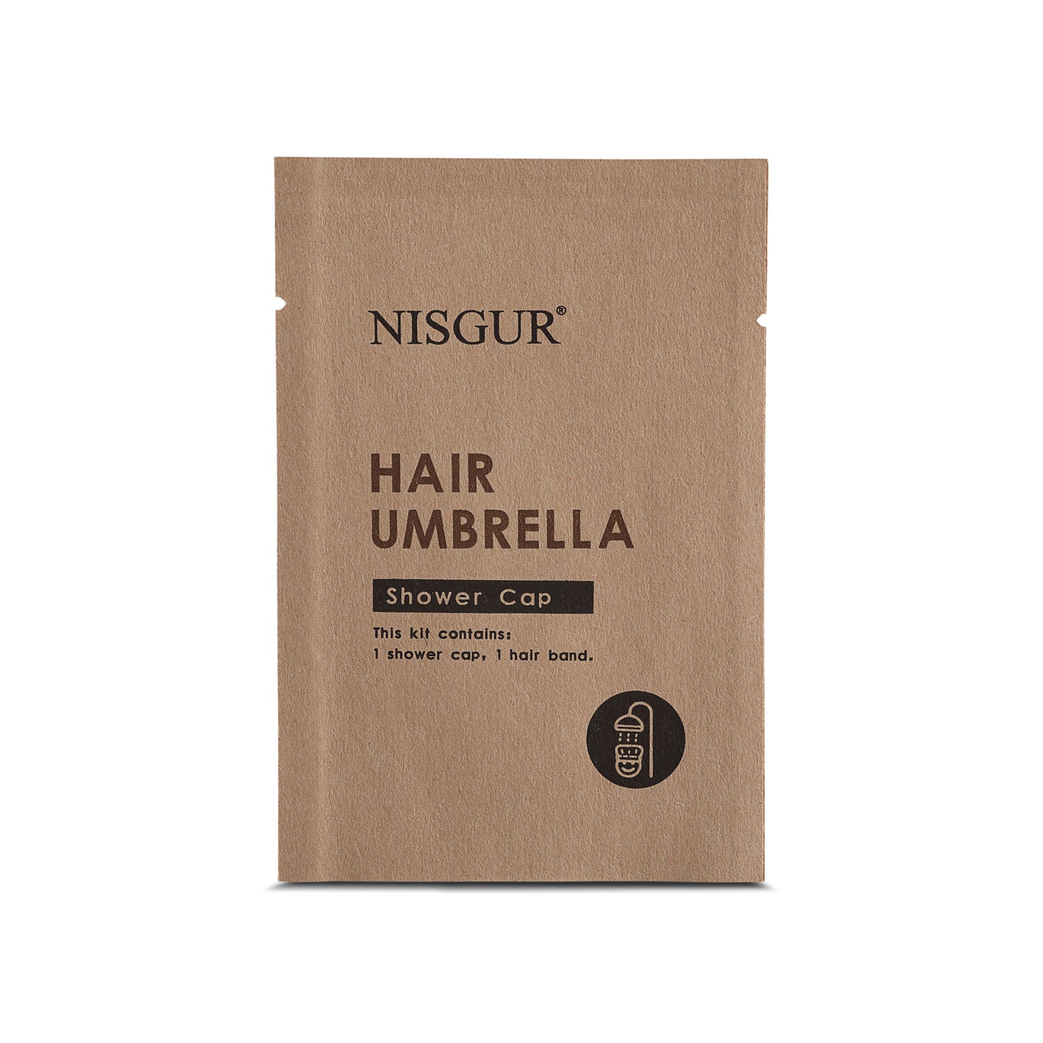100/500 Pack Eco-Friendly Disposable Shower Caps with Adjustable Hair Band - Bulk Hotel Amenities | Plastic-Free Kraft Paper Packaging | Perfect for Travel, Spa & Home Use - Nisgur