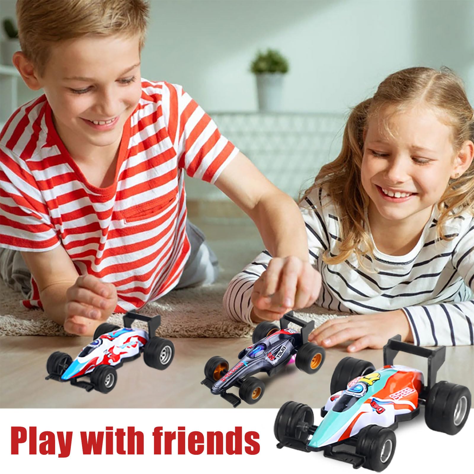 12-Pack 1:43 Scale Pull Back Toy Cars - Wind Up Racing Car Set for Kids Ages 2-8, Boys & Girls Birthday Party Favors, Easter Basket Stuffers, Cake Toppers - Perfect for Indoor Play, Race Tracks & Gift Giving