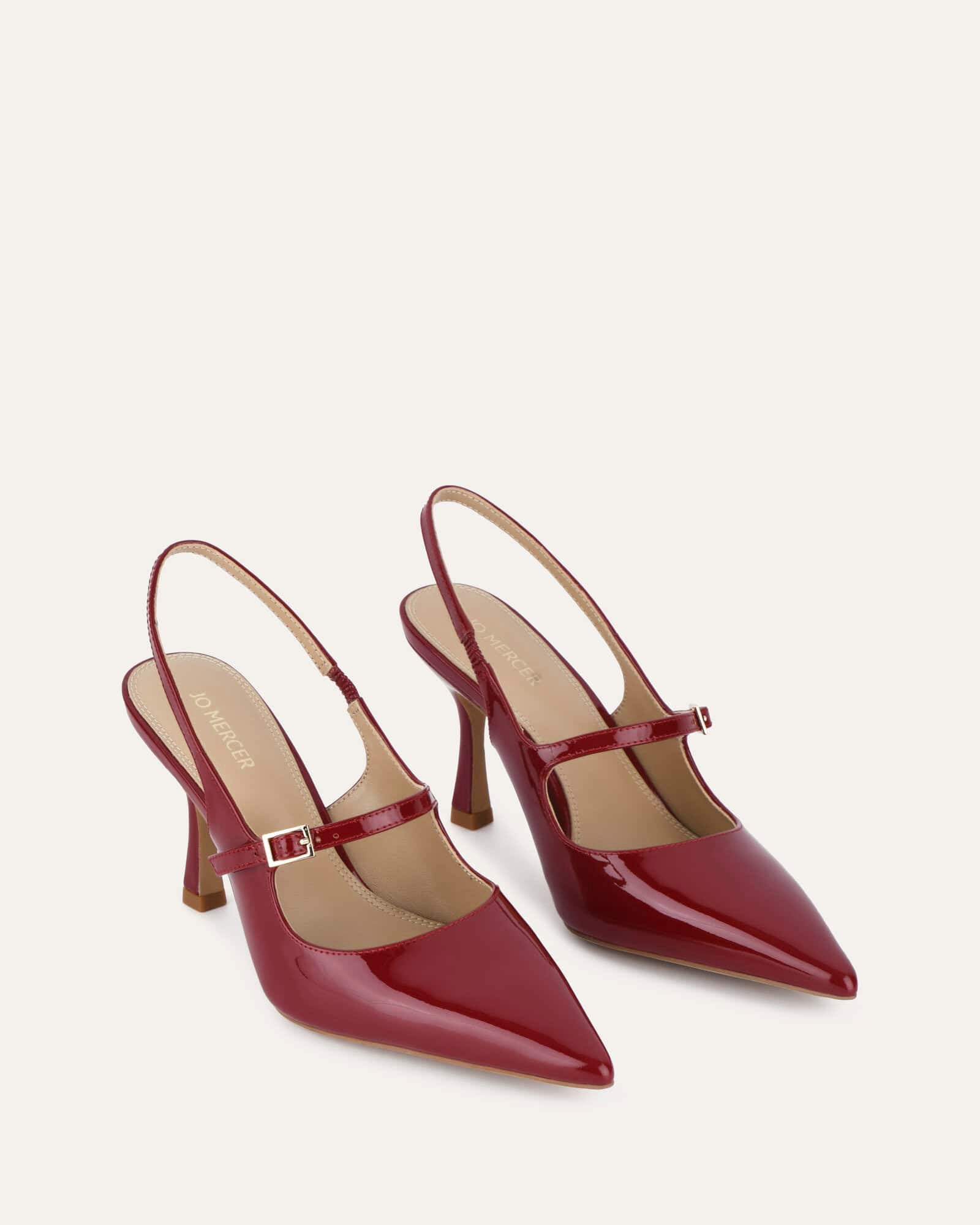 **ARCHER High Heels - Ruby Red Patent Leather Pumps for Women, Perfect for Parties, Weddings & Evening Events**
