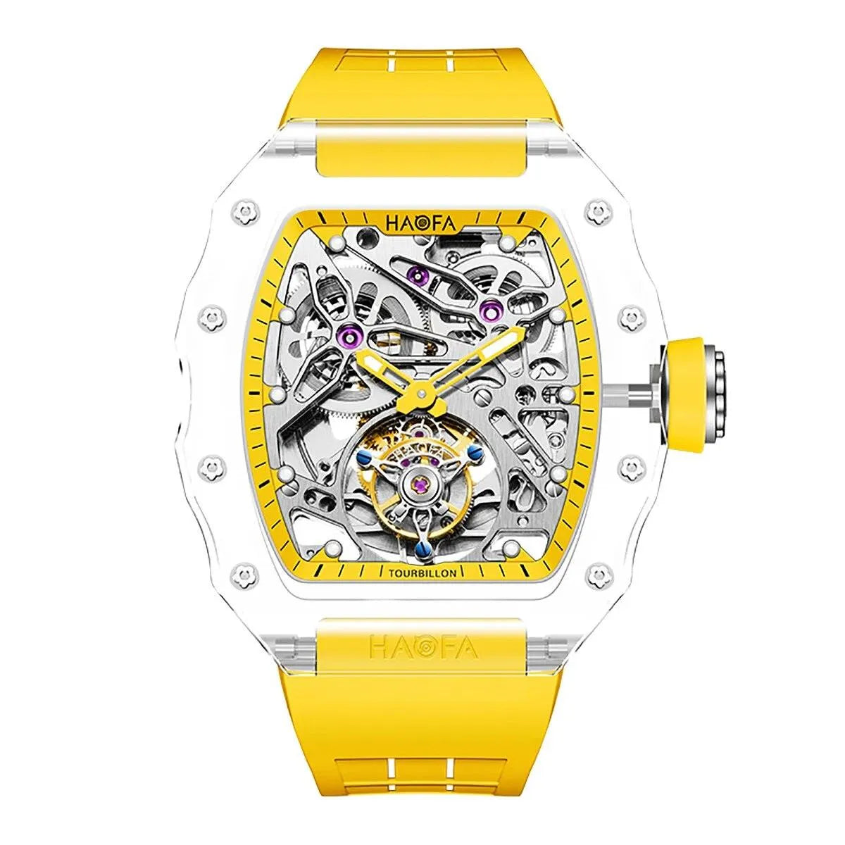 HAOFA Luxury Transparent Skeleton Tourbillon Watch - Automatic Mechanical Men's Watch with Waterproof & Luminous Features (Model 2201) | Perfect for Formal Events, Business Meetings & Luxury Gift Giving