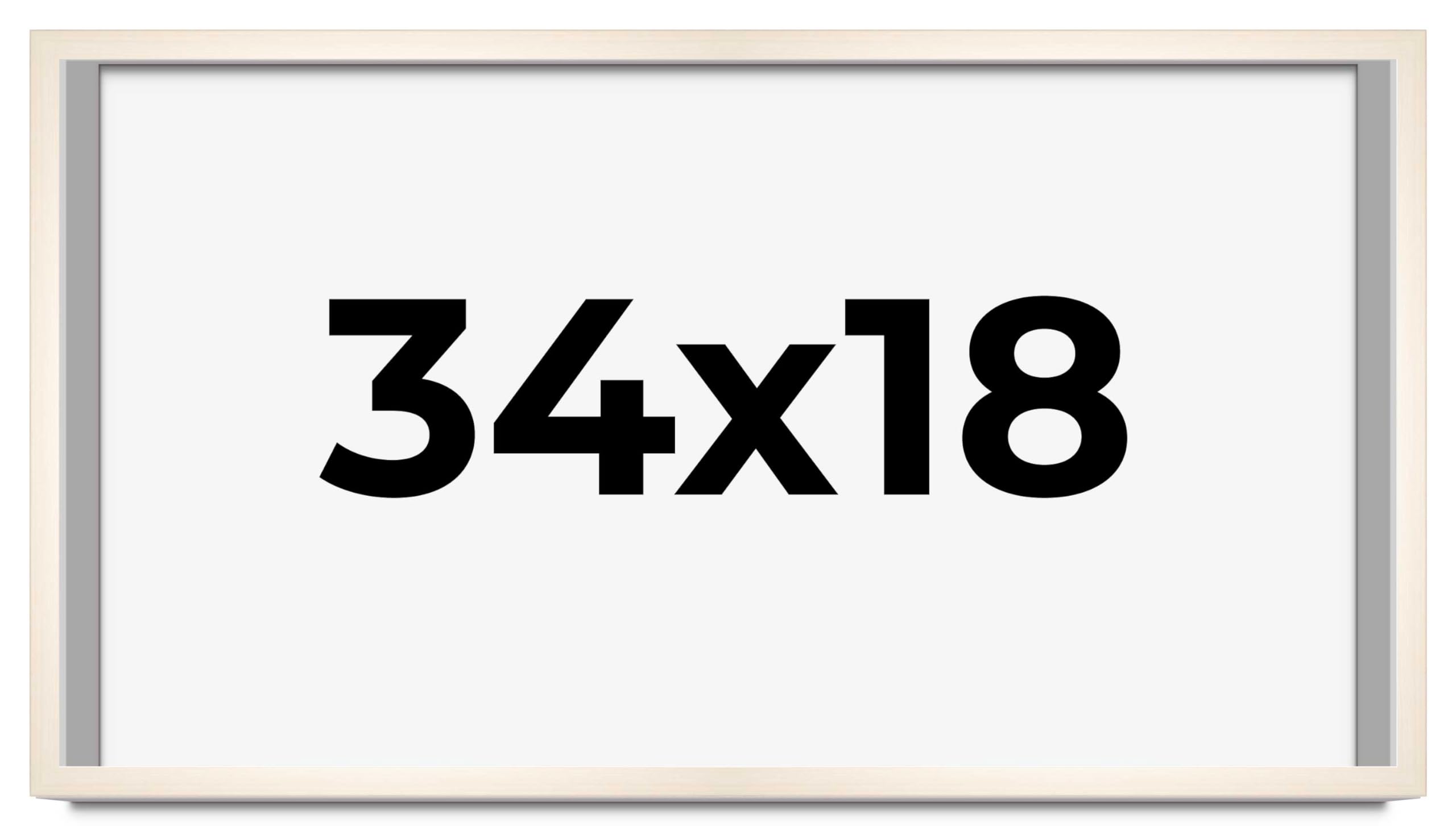 CountryArtHouse 34x18 Inch Whitewashed Solid Wood Picture Frame - 0.8125