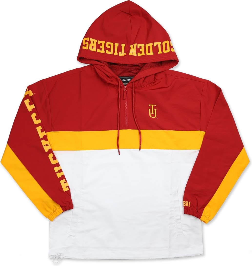 Big Boy Tuskegee Golden Tigers Women's Anorak Jacket - Crimson Red XL | Windproof Lightweight Hooded Pullover for College Sports & Outdoor Activities
