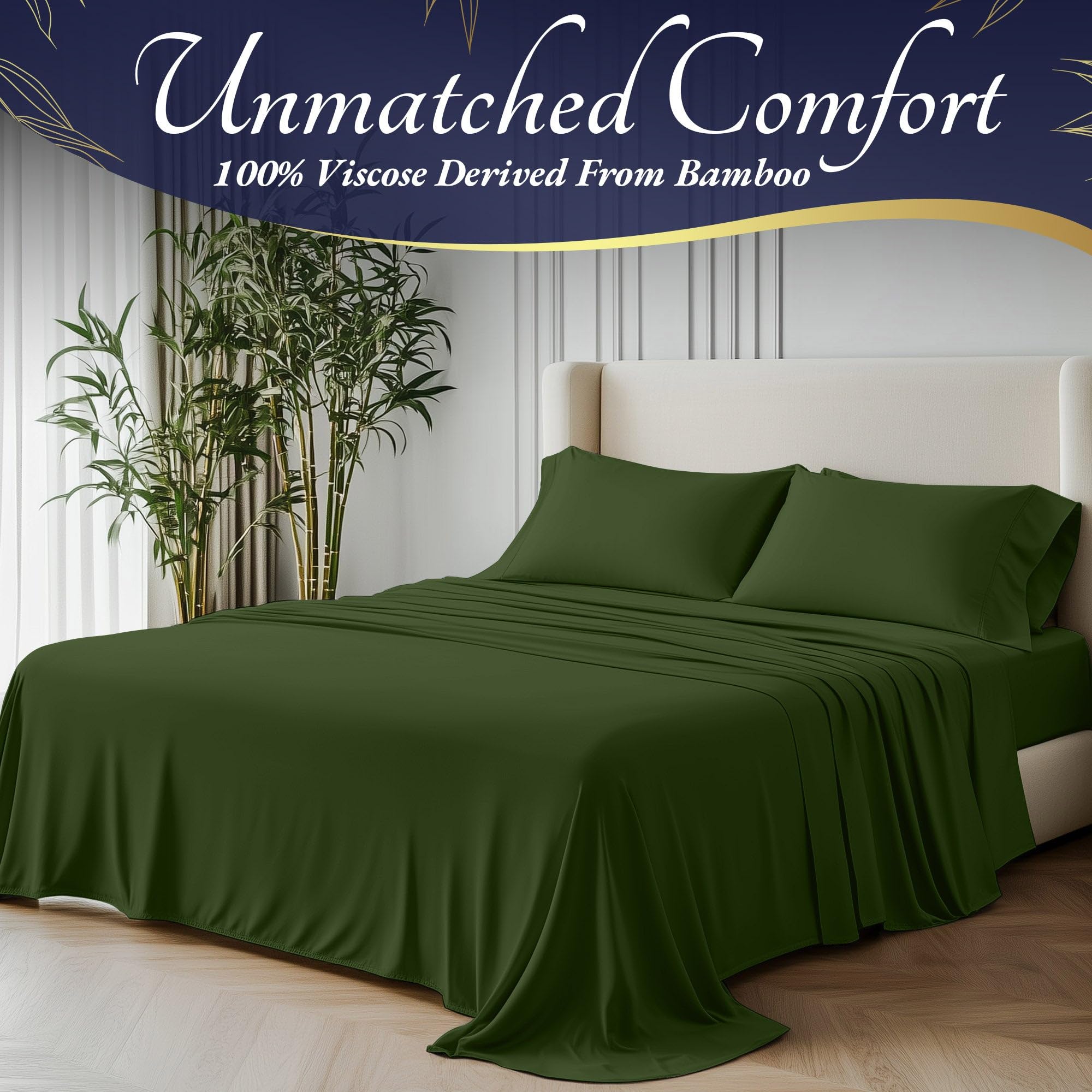 DECOLURE 100% Organic Bamboo Viscose Twin Sheet Set - 3-Piece Ultra Soft & Cooling Bed Sheets with 17