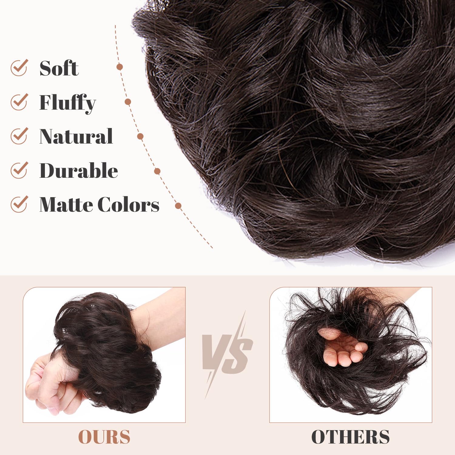 Messy Bun Hair Piece for Women - Synthetic Hair Extensions for Quick & Easy Updos - Perfect for Weddings, Parties & Everyday Styling