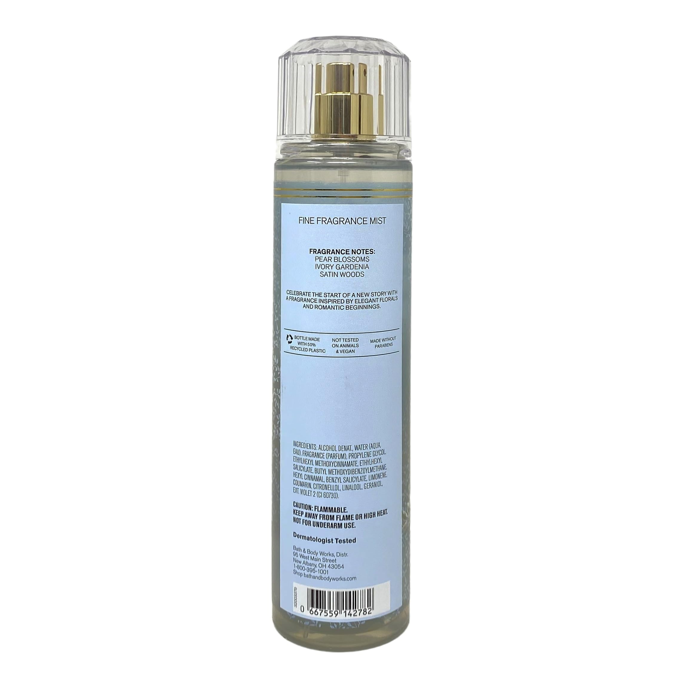 Bath & Body Works Dressed In White 3-Piece Gift Set - Full Size Body Cream, Fine Fragrance Mist & Body Wash with Wild Jasmine Soap Bar | Luxurious Bath & Body Care for Women, Perfect for Gifts, Self-Care & Spa Days