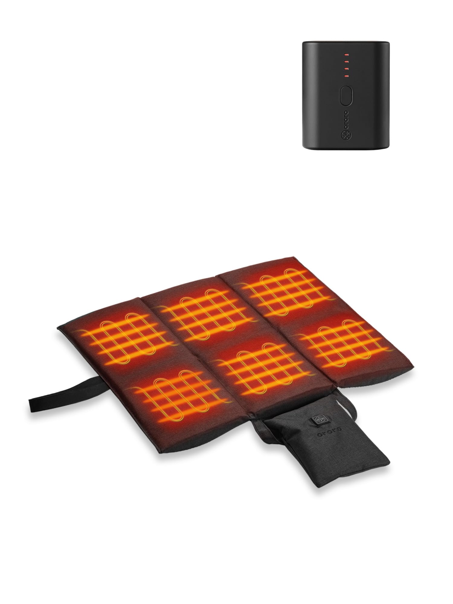 ORORO Heated Seat Cushion with Rechargeable Battery Pack - Portable USB Electric Heating Pad for Office, Car, Camping & Stadium Seats - Stay Warm in Winter at Home, Work or Outdoor Adventures