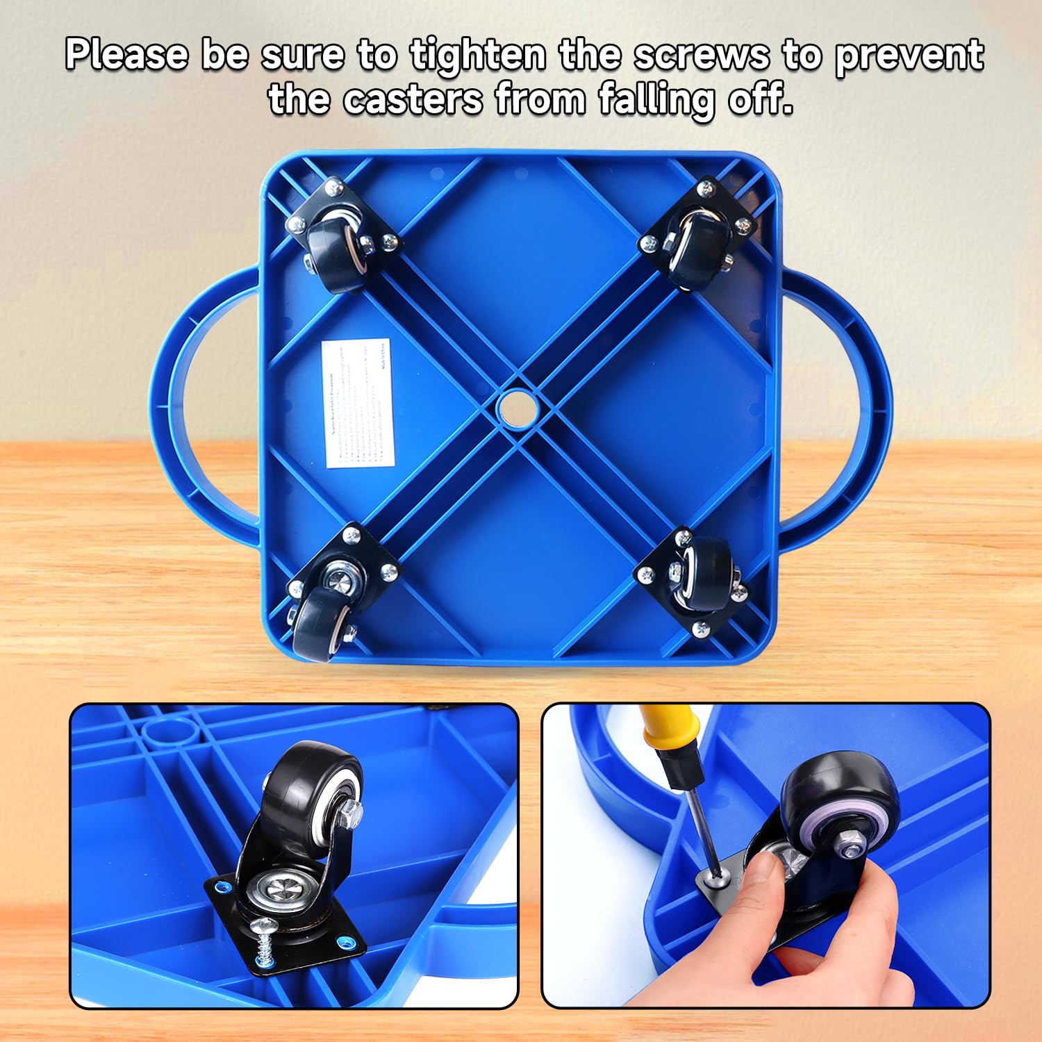 GSE Games & Sports Expert Gym Floor Scooter Board with Handles - Kids Indoor Play Equipment - Fun Sitting Scooter with Non-Marring Plastic Casters for Children - Perfect for School Gyms, Daycare Centers & Home Playrooms