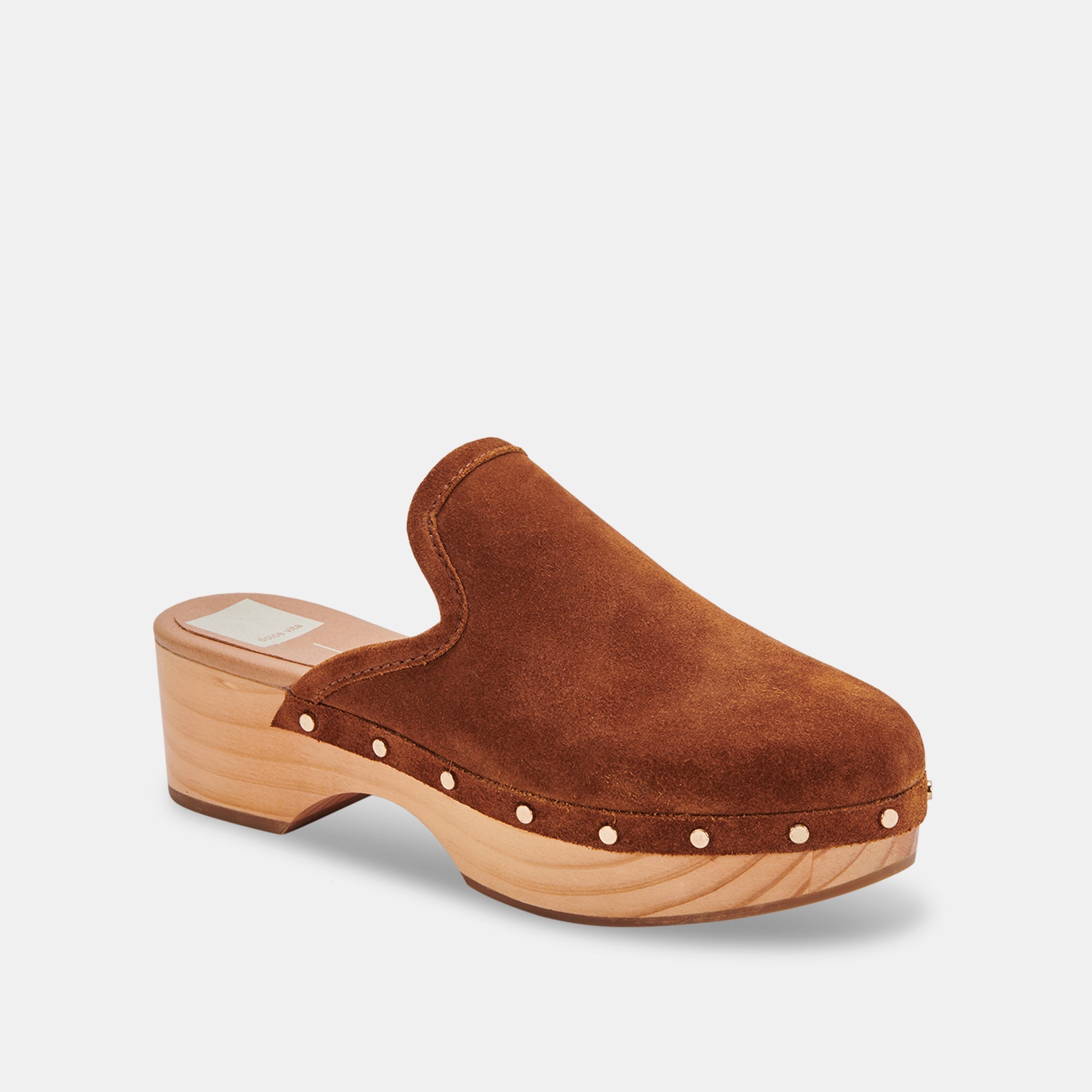 CLOSEN CLOGS Cognac Suede Clogs for Women - Comfortable & Stylish Slip-On Shoes Size 8 (US 935) by re:vita - Perfect for Casual Wear, Home, and Outdoor Activities