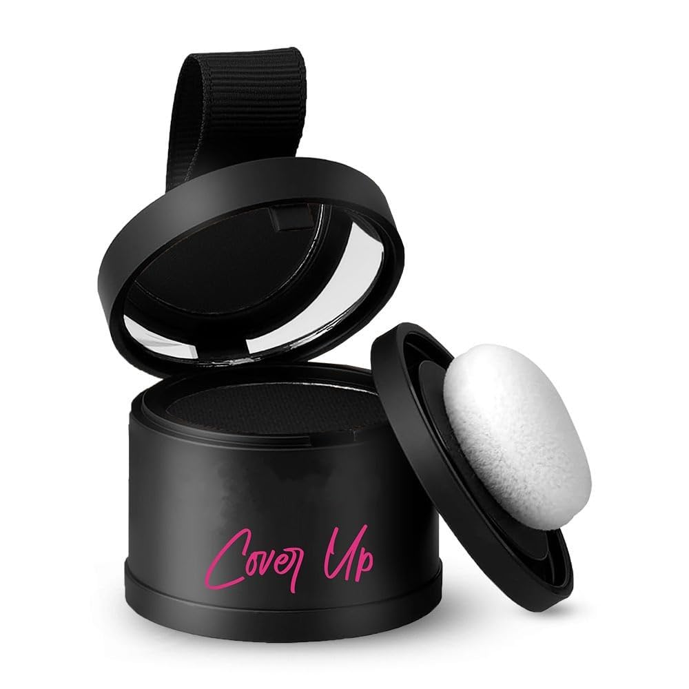 CHITDAX Root Touch Up Hair Powder - Dark Brown Hairline & Eyebrow Cover for Women & Men | Gray Hair Coverage, Beard Line & Bald Spot Concealer | Waterproof & Long-Lasting (Black, 1 Pack) | Perfect for Daily Use, Travel & Quick Touch-Ups