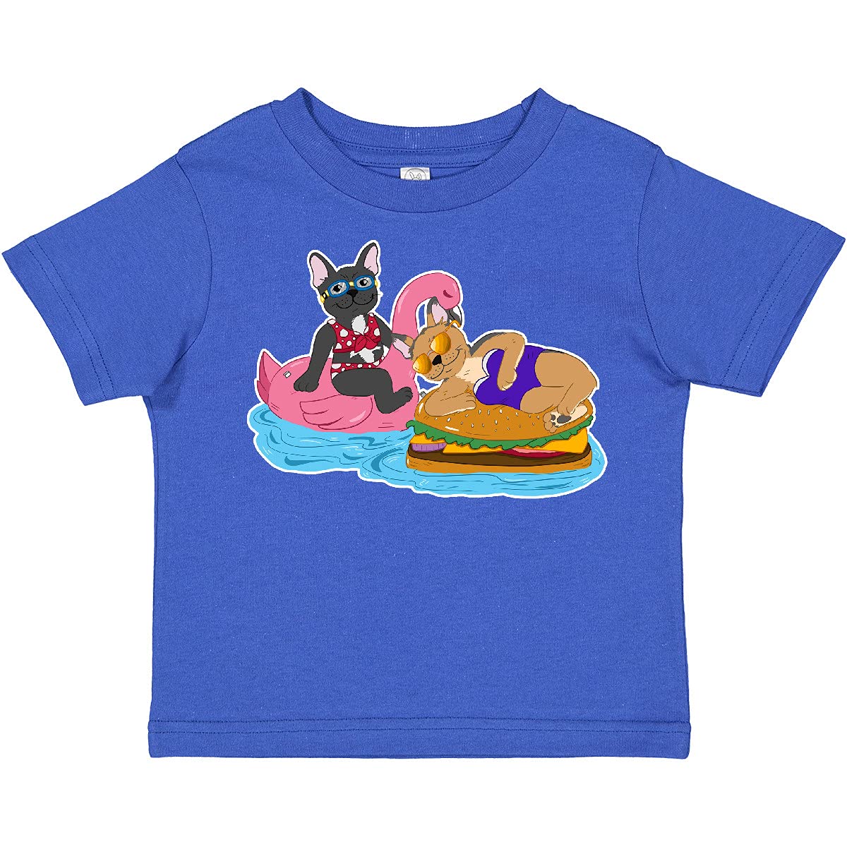 Cute French Bulldogs Toddler T-Shirt for Summer Pool Fun - Inktastic Kids Swimwear & Floaties Matching Set