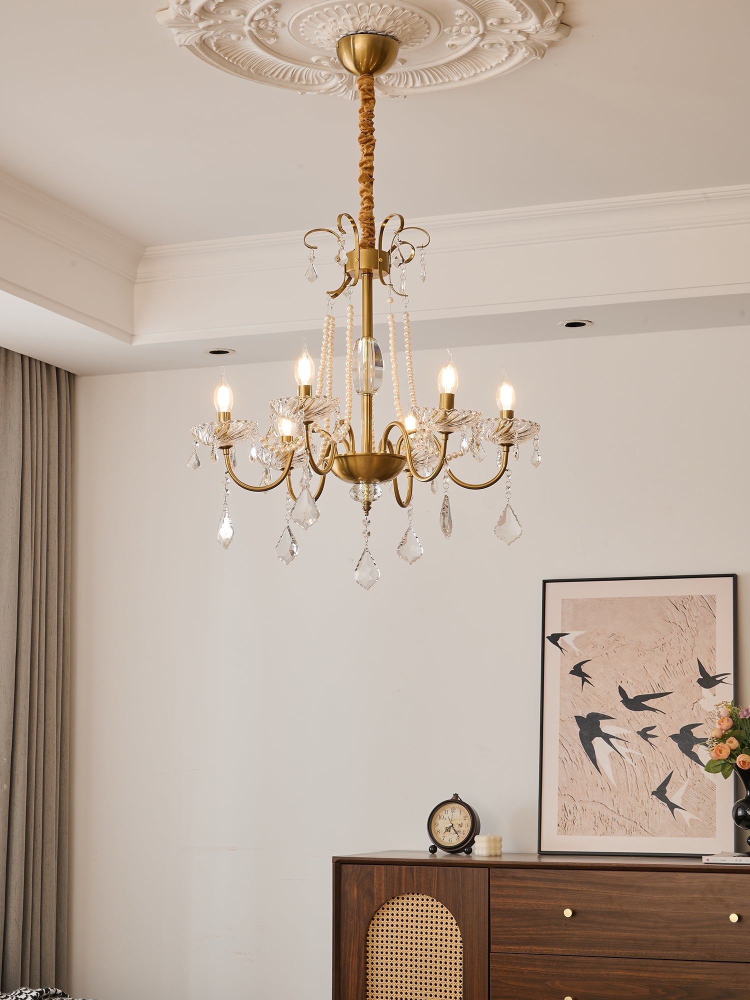 Arcadia Crystal Chandelier - Elegant Modern Ceiling Light Fixture for Dining Room, Living Room & Bedroom Decor | Perfect for Home, Wedding & Luxury Interior Design