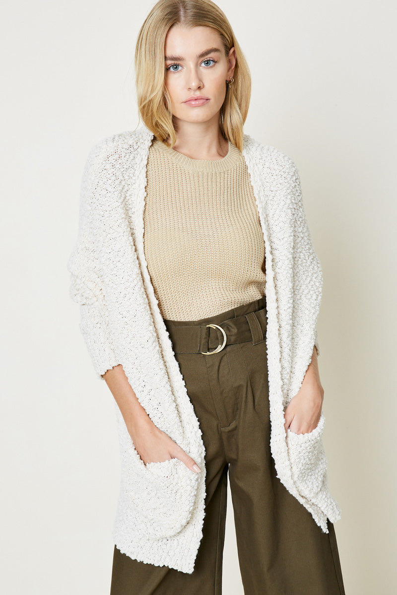 Women's Textured Dolman Sleeve Cardigan Sweater - Cozy Long Open Front Knit Wrap for Fall & Winter | Perfect for Office, Date Night & Casual Outfits