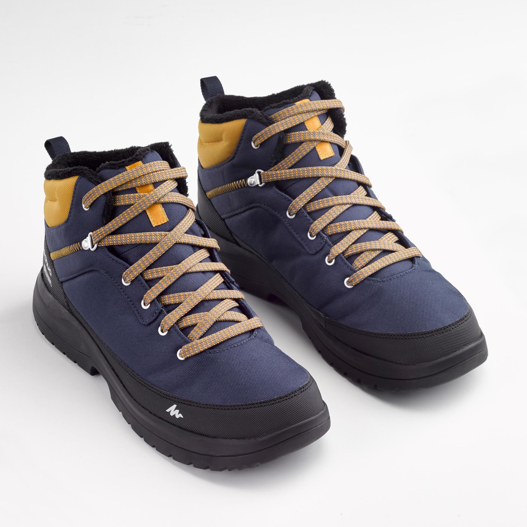 Quechua SH100 Mid Height Waterproof Hiking Boots for Men - Warm Winter Trekking Shoes for Outdoor Adventures & Mountain Climbing