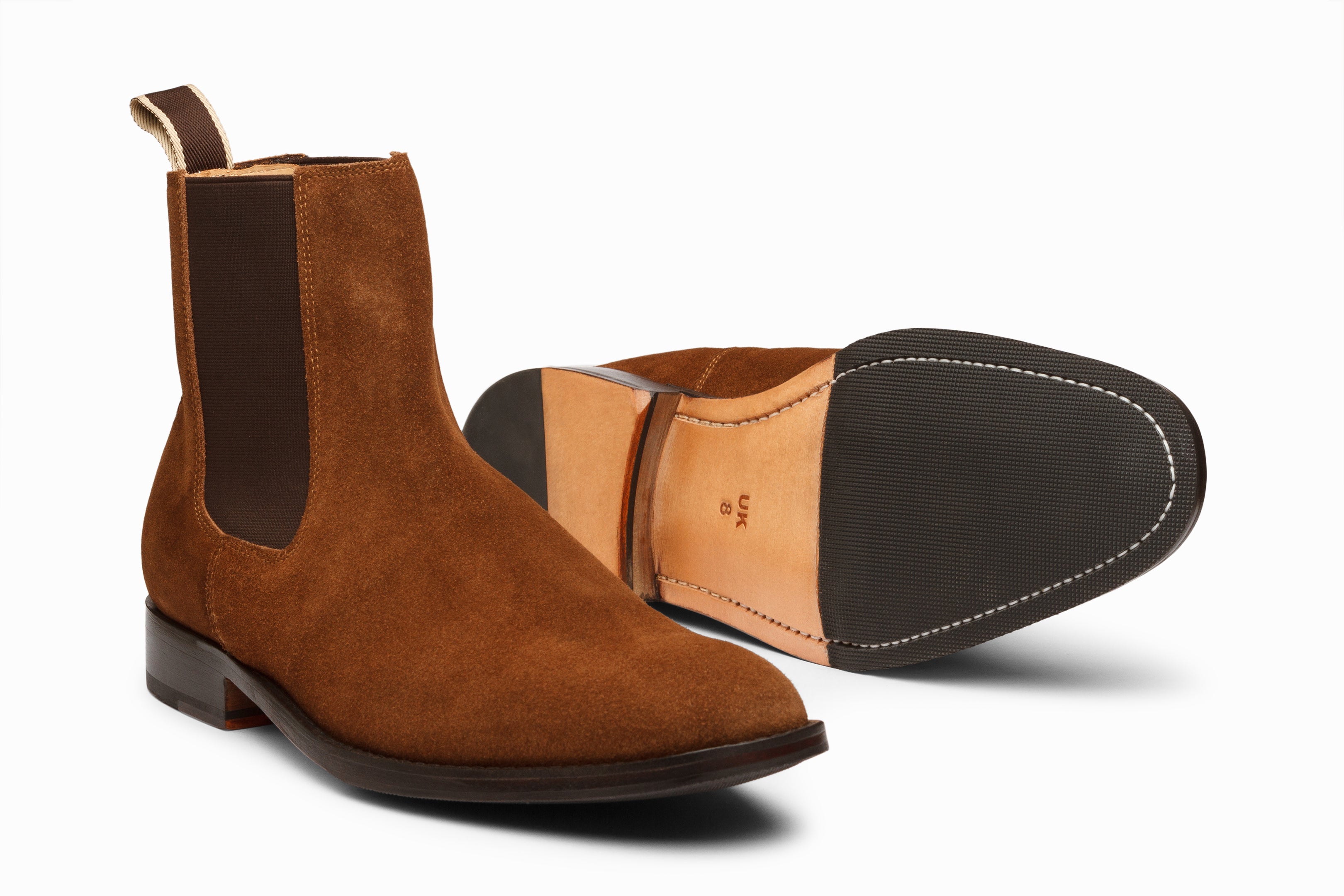 Men's Chelsea Boots in Cognac Suede - Comfortable Ankle Boots for Casual & Dress Wear | Perfect for Office, Date Night & Fall Fashion