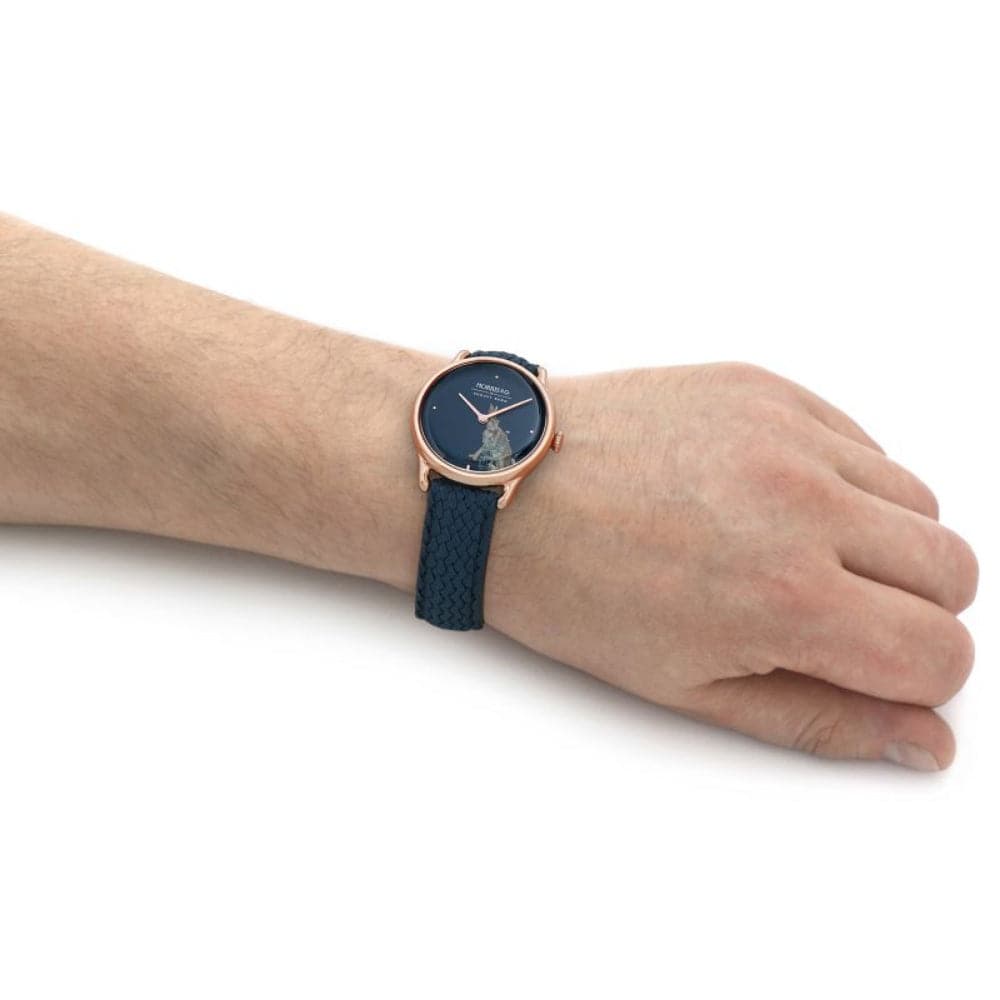 August Berg Indigo Perlon Braided Nylon Strap Unisex Watch M1FH0630A16VID (30mm) - Lightweight Casual & Dress Watch for Men and Women | Perfect for Everyday Wear, Office, and Outdoor Activities