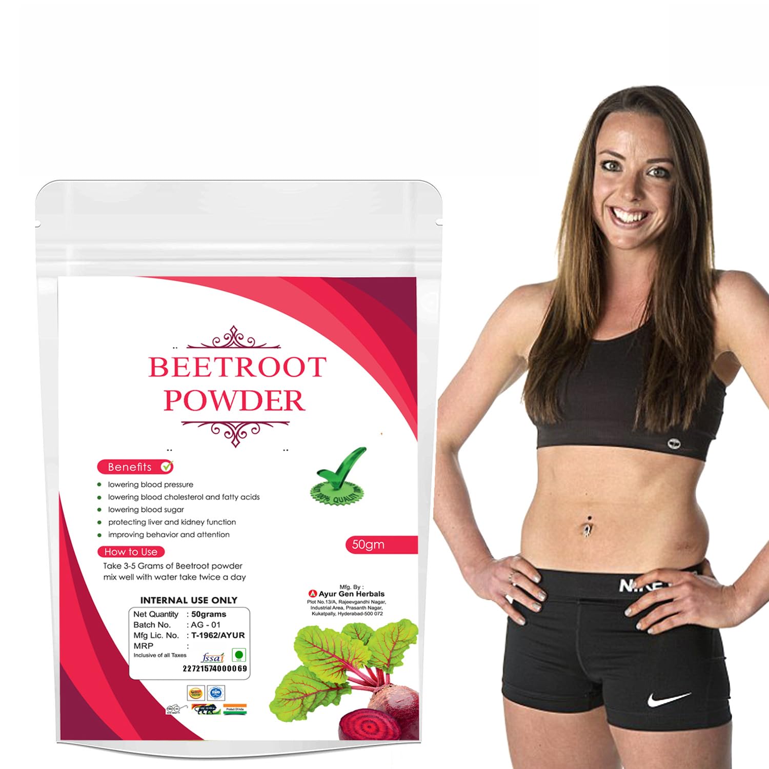 Organic Beetroot Powder for Lips, Face & Skin Care - Vitamin A & C Enriched Anti-Tan Solution | Skin Cell Regeneration | DIY Beauty, Smoothies & Natural Cosmetics