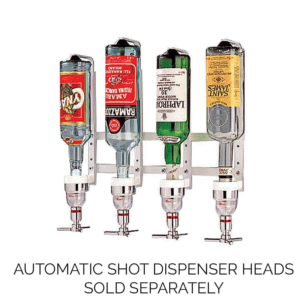 Premium 4-Bottle Aluminum Liquor Dispenser with Chrome Steel Spouts - Ideal for Bars, Restaurants, and Home Entertaining | World Cuisine 44056-04